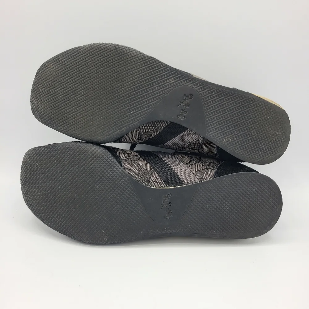 Coach Kelson Signature C Black Gray Suede Leather Sneakers 7